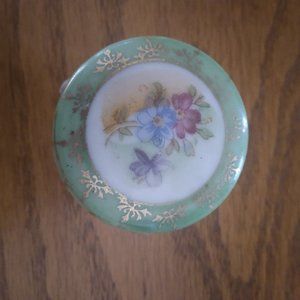 Trinket Box, Vintage, Footed, Guilded, Floral